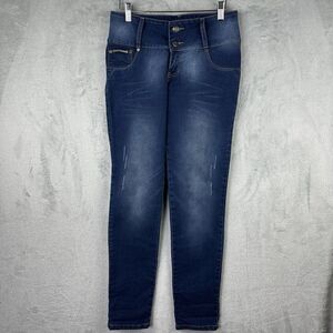 Chevignon biker jeans womens 12 Blue Stretch Denim‎ 30x31
